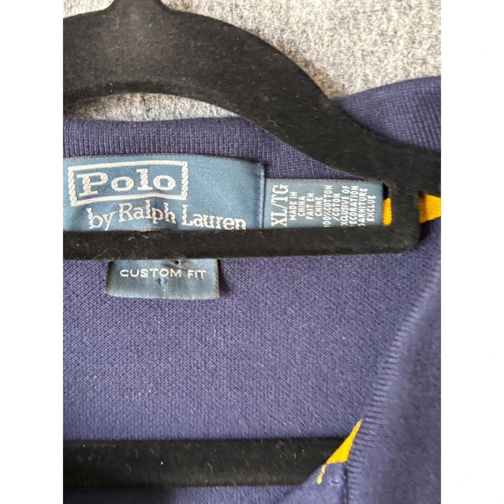 Polo Ralph Lauren Mens XL Custom Fit Navy Big Double Pony Crest Polo‎ Shirt IV
